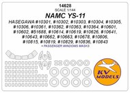 NAMC YS-11 + wheels masks with passenger windows #KV14628