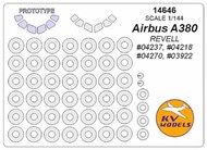  KV Models  1/144 Airbus 380 (prototype mask) + wheels masks KV14646
