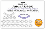  KV Models  1/144 Airbus A330-300 ( + Airbus 330 prototype masks) canopy paint mask AND wheel paint mask masks KV14666