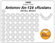  KV Models  1/144 Antonov An-124 'Ruslan' canopy paint mask AND wheel paint mask masks KV14682