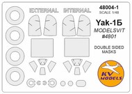  KV Models  1/48 Yakovlev Yak-1B - Double-sided masks + wheels masks KV48004-1