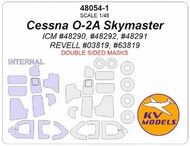 Cessna O-2A Skymaster - (Double sided)wheels and canopy frame paint masks (inside and outside) #KV48054-1