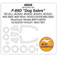 North-American F-86D 'Dog Sabre' wheels and canopy frame paint masks (outside only) #KV48069