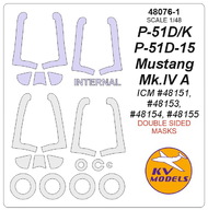 North-American P-51 - wheels and canopy paint masks (inside and outside) #KV48076-1