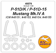  KV Models  1/48 North-American P-51 + wheels masks KV48076