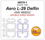  KV Models  1/48 Aero L-29 Delfin - wheels and canopy paint masks (inside and outside) KV48078-1