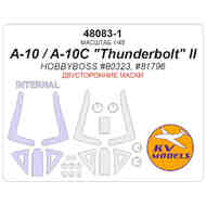 Fairchild A-10 / A-10C 'Thunderbolt' II wheels and canopy frame paint mask (inside and outside) #KV48083-1