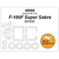 North-American F-100F Super Sabre wheels and canopy frame paint masks (outside only) #KV48086