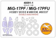  KV Models  1/48 Mikoyan MiG-17 - Double-sided masks +wheels masks KV48091-1