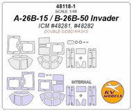 Douglas A-26 / B-26 Invader - Double sided masks +wheels masks #KV48118-1