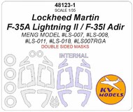 Lockheed-Martin F-35A Lightning II / F-35I Adir- Double sided wheels and canopy frame paint masks #KV48123-1