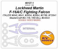 Lockheed Martin F-16A/C Fighting Falcon + masks for wheels (Double sided) #KV48127-1