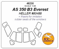  KV Models  1/48 AS 350 B3 Everest (designed to be used with HELLER kit HE80488) Masks KV48230