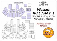  KV Models  1/48 Westland Wessex HU.5 / HAS. 1 - Double-sided masks + wheels masks KV48235-1