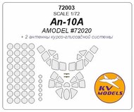 Antonov An-10A - Double-sided masks (designed to be used with A-Model AMU72020 kits) Two course-glide path antennas are included #KV72003-1