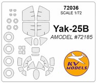  KV Models  1/72 Yakovlev Yak-25B + wheels masks KV72036