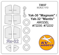  KV Models  1/72 Yakovlev Yak-30 'Magnum', Yak-32 'Mantis' + wheels masks KV72037