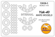 KV Models  1/72 Yakovlev Yak-40 - Double-sided and wheels masks KV72039-1
