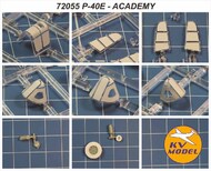 Curtiss P-40E Kittyhawk wheels and canopy frame paint masks (outside only) #KV72055