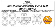 Soviet reconnaissance flying boat Beriev MBR-2 + wheels masks #KV72058