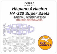  KV Models  1/72 Hispano-Aviacion HA-220 Super Saeta - (Double sided masks) + masks for wheels KV72068-1