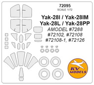 KV Models  1/72 Yakovlev Yak-28 + wheels masks KV72095