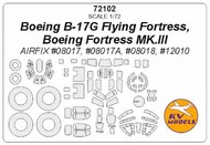  KV Models  1/72 Boeing B-17G Flying Fortress, Boeing Fortress MK.III + wheels masks KV72102