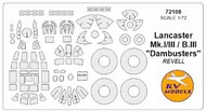  KV Models  1/72 Avro Lancaster + wheels masks (designed to be used with Revell RV04295, RV04300 kits) [Mk.I, Mk.III, B.III 'Dambusters'] KV72108