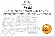  KV Models  1/72 Junkers Ju.52 + wheels masks KV72125