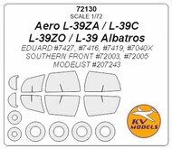  KV Models  1/72 Aero L-39 Albatros + wheels masks KV72130