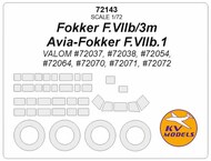  KV Models  1/72 Fokker F.VII + wheels masks KV72143