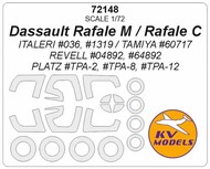  KV Models  1/72 Dassault Rafale M / Rafale C + wheels masks KV72148
