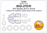  KV Models  1/72 Mikoyan MiG-27 + wheels masks KV72183