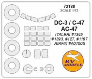  KV Models  1/72 Douglas DC-3, C-47, AC-47 + wheels masks KV72188