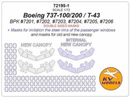  KV Models  1/72 Boeing 737 Original - Double-sided masks for Old and New canopy KV72195-1