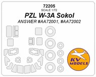  KV Models  1/72 PZL W-3A Sokol Masks KV72205