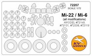  KV Models  1/72 Mil Mi-6 / Mi-22 + wheels masks KV72207