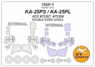  KV Models  1/72 Kamov Ka-25 - Double-sided masks + wheels masks KV72227-1