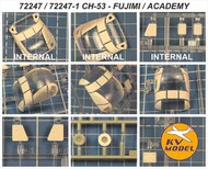 Sikorsky CH-53D / CH-53G / MH-53J / HH-53C / RH-53D Sea Stallion wheels and canopy frame paint masks (outside only) #KV72247