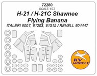  KV Models  1/72 Piasecki H-21 Shawnee / Flying Banana + wheels masks KV72280