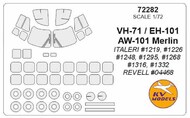  KV Models  1/72 EHI EH-101 / VH-71 / AW-101 Merlin + wheels masks KV72282