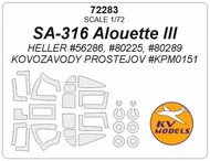  KV Models  1/72 SA 316/319 Alouette III + wheels masks KV72283
