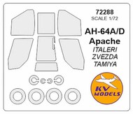  KV Models  1/72 McDonnell-Douglas AH-64 Apache + wheels masks KV72288