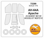  KV Models  1/72 McDonnell-Douglas AH-64A Apache + wheels masks KV72289