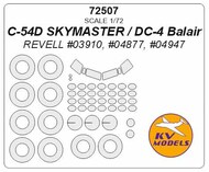  KV Models  1/72 Douglas C-54D SKYMASTER, DC-4 Balair + wheels masks KV72507