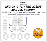  KV Models  1/72 Mikoyan MiG-29 + wheels masks KV72525