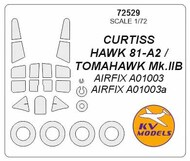  KV Models  1/72 Curtiss Hawk 81-A2 / TOMAHAWK Mk.IIB + wheels masks KV72529