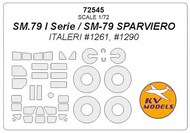  KV Models  1/72 Savoia-Marchetti SM.79 I Serie, SM-79 Sparviero + wheels masks KV72545