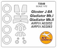  KV Models  1/72 Gloster J-8A, Gladiator + wheels masks KV72548