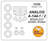  KV Models  1/72 Mikoyan ANALOG ?-144-1 + wheels masks KV72558